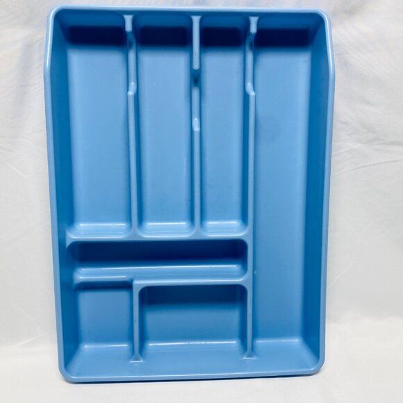 Rubbermaid Blue Plastic Silverware Tray Organizer Kitchen Drawer Storage Utensil - Picture 1 of 14